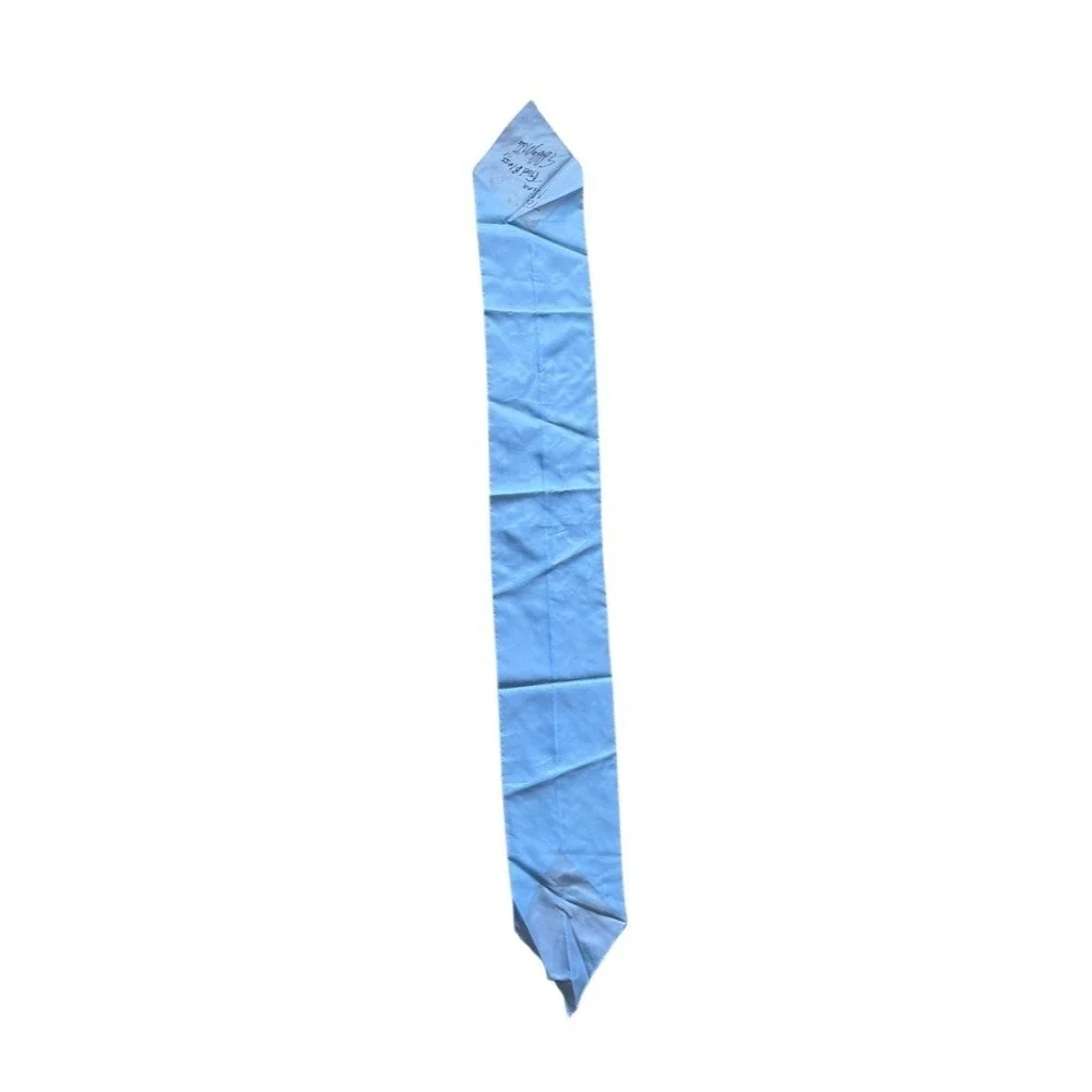 Vintage Light Blue Scarf Neckerchief Signed Nina Eddie Miles Elvis‎ impersonator